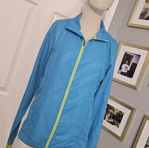 Clearance! Champion Women's Vibrant Blue Ski Jacket with Neon Green Accents